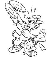 coloriage daisy jongle avec la vaiselle